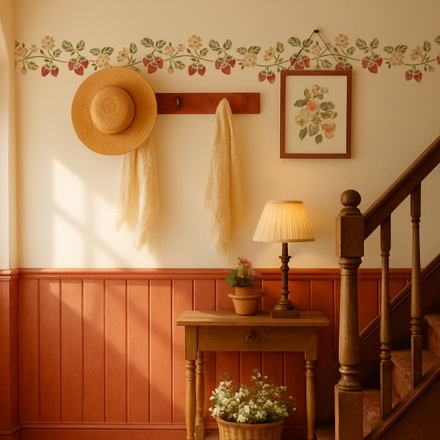 Strawberry Border Stencil
