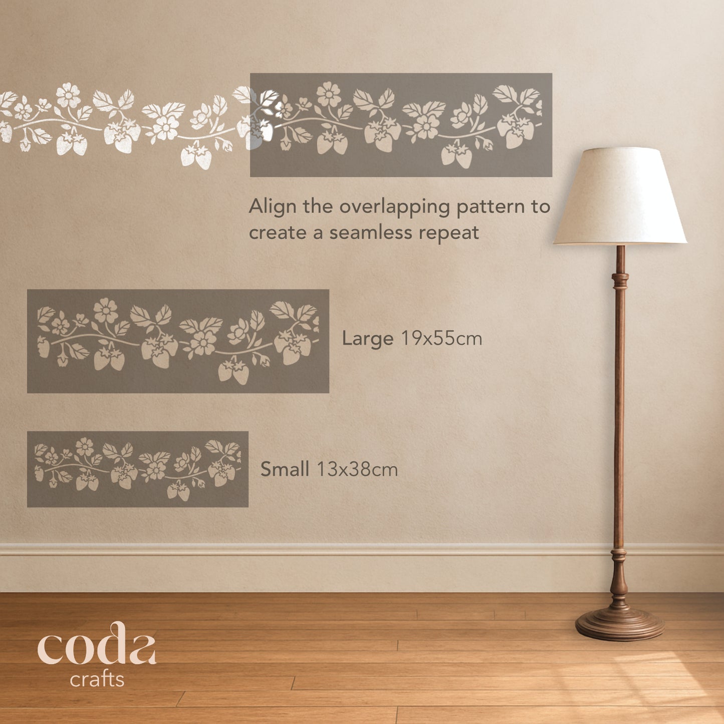 Strawberry Border Stencil