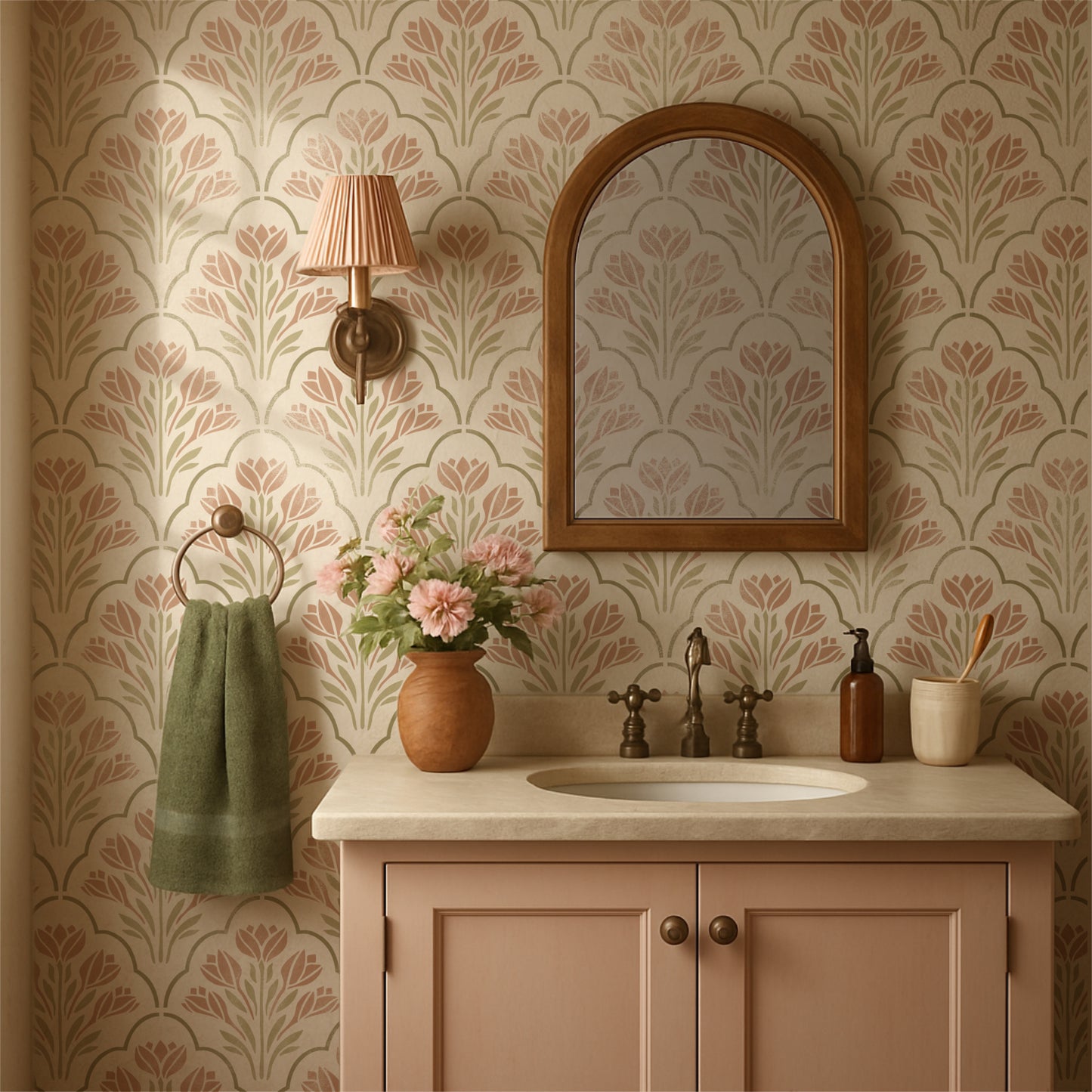 Floral Scallop Stencil