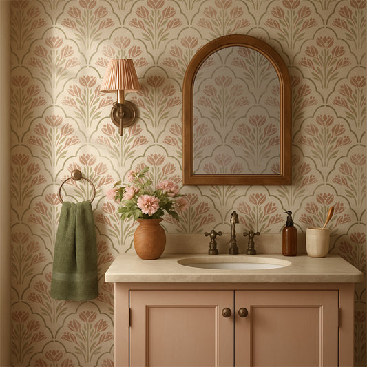 Floral Scallop Stencil