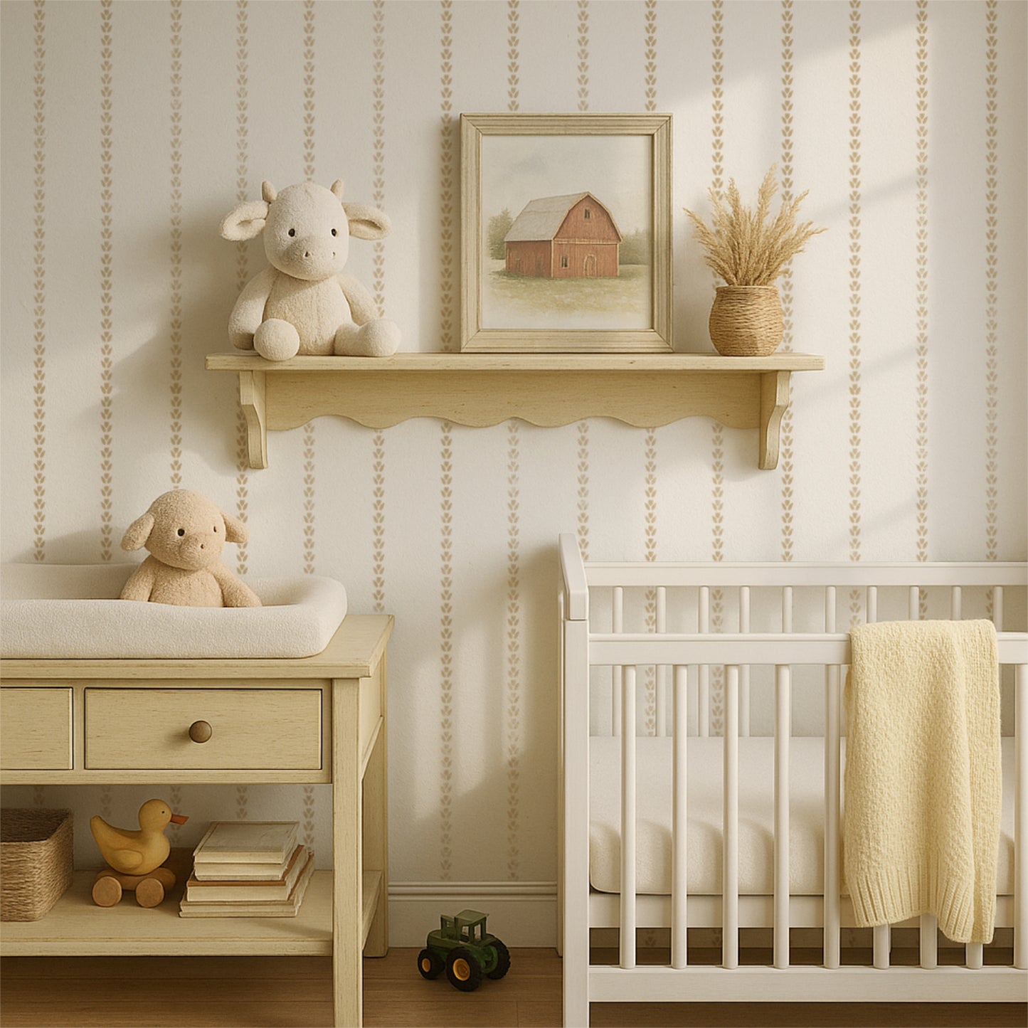 Cottage Tulip Stripe Stencil
