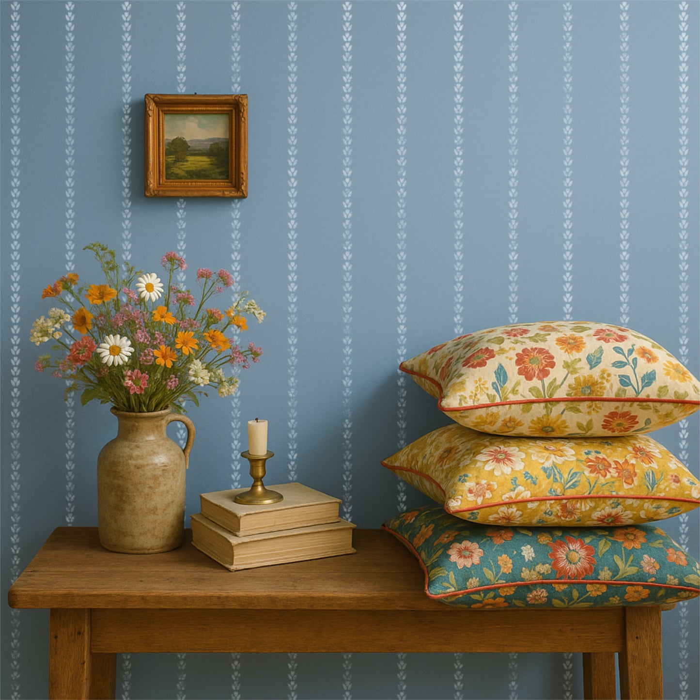 Cottage Tulip Stripe Stencil