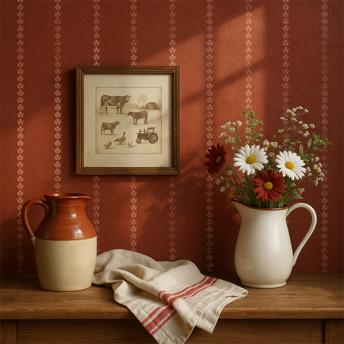 Cottage Tulip Stripe Stencil