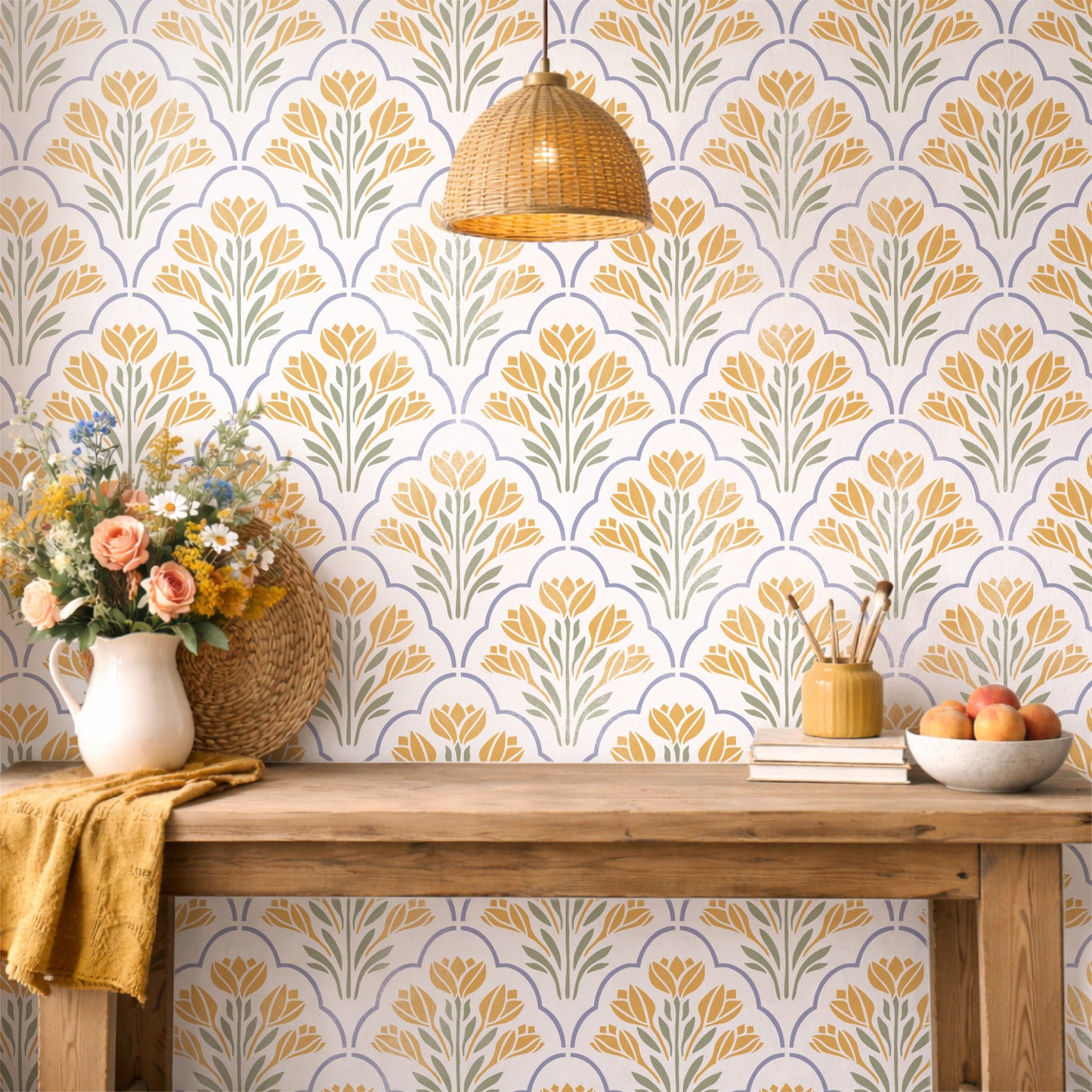 Floral Scallop Stencil