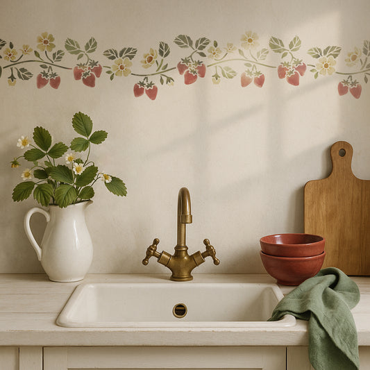 Strawberry Border Stencil