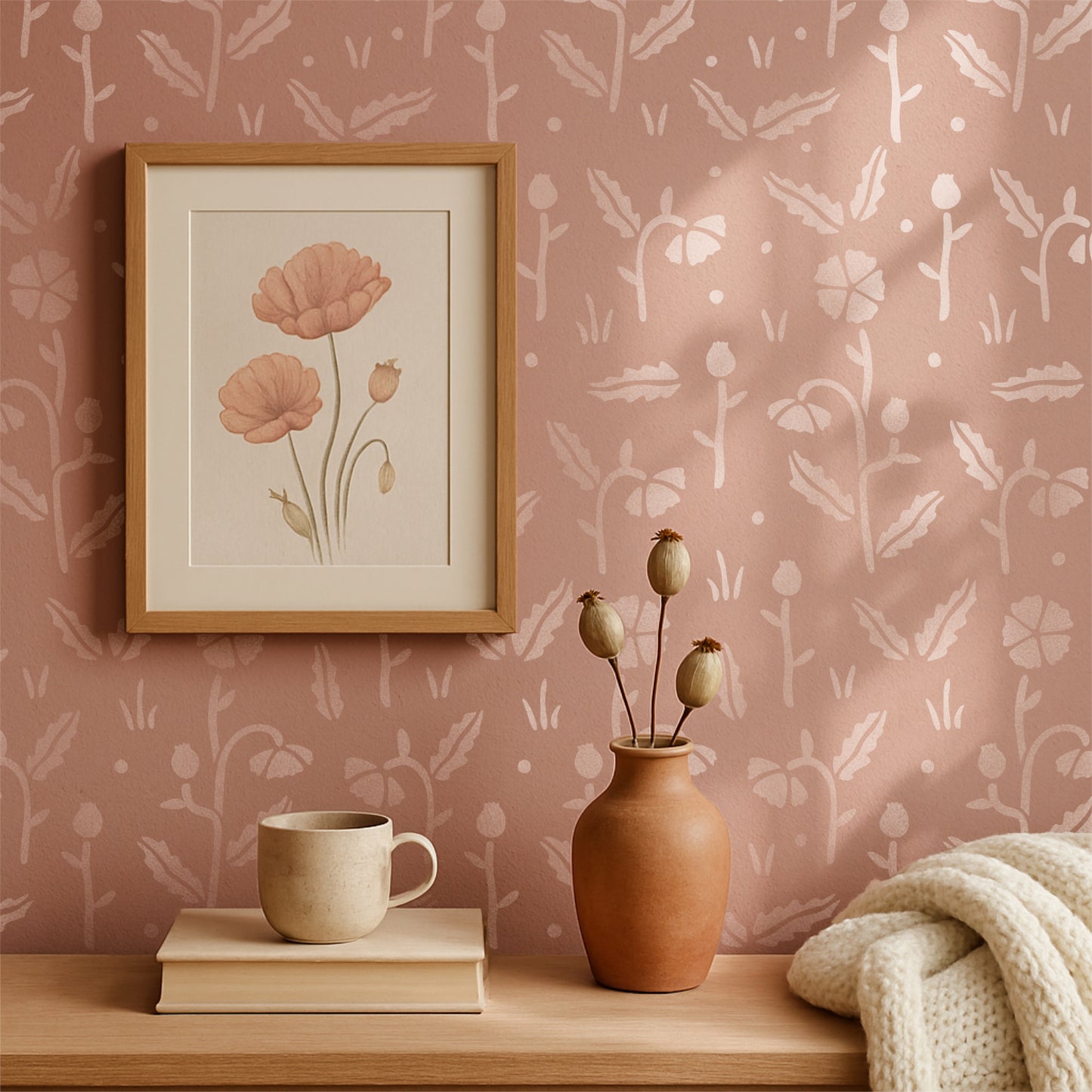 Wildflower Poppy Stencil