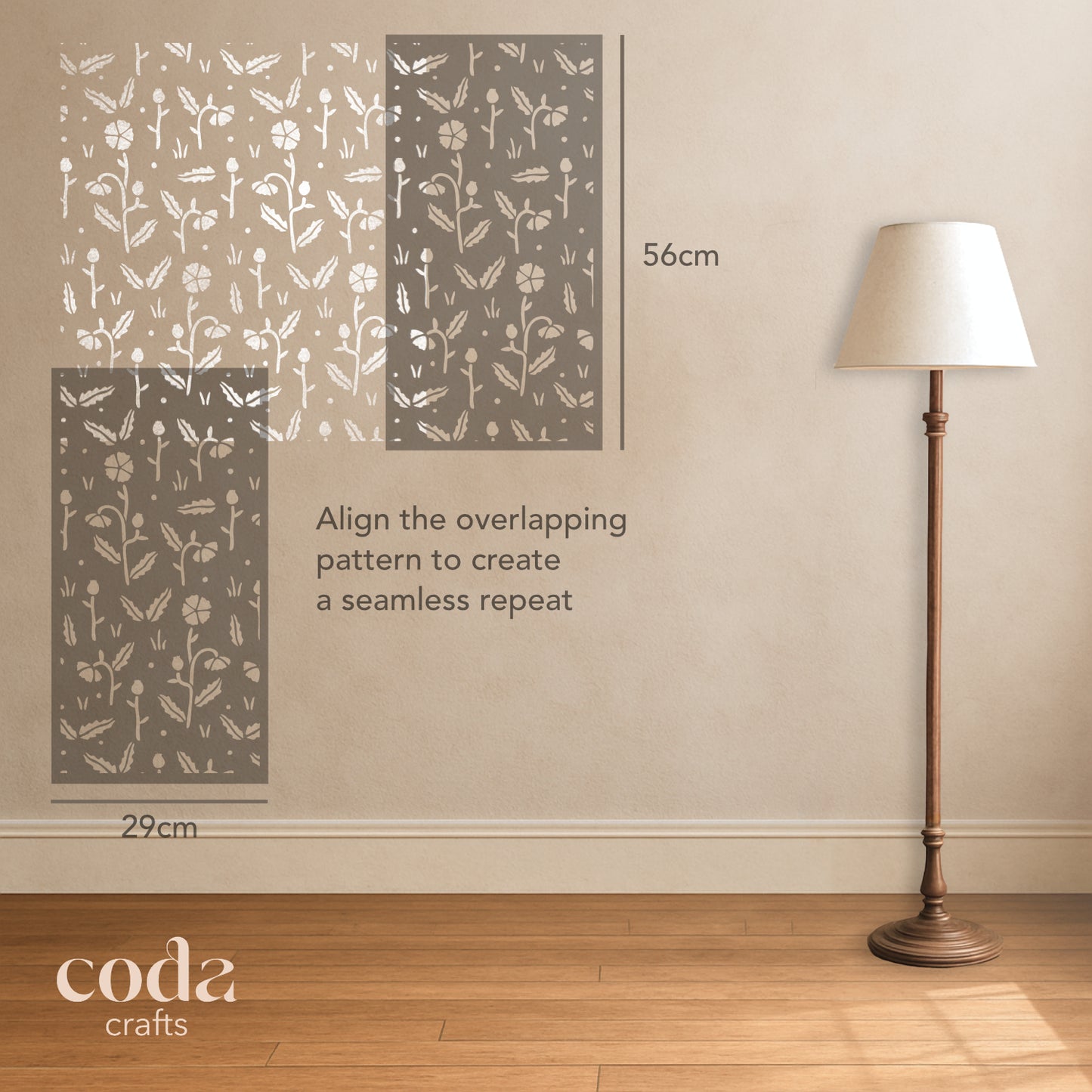 Wildflower Poppy Stencil