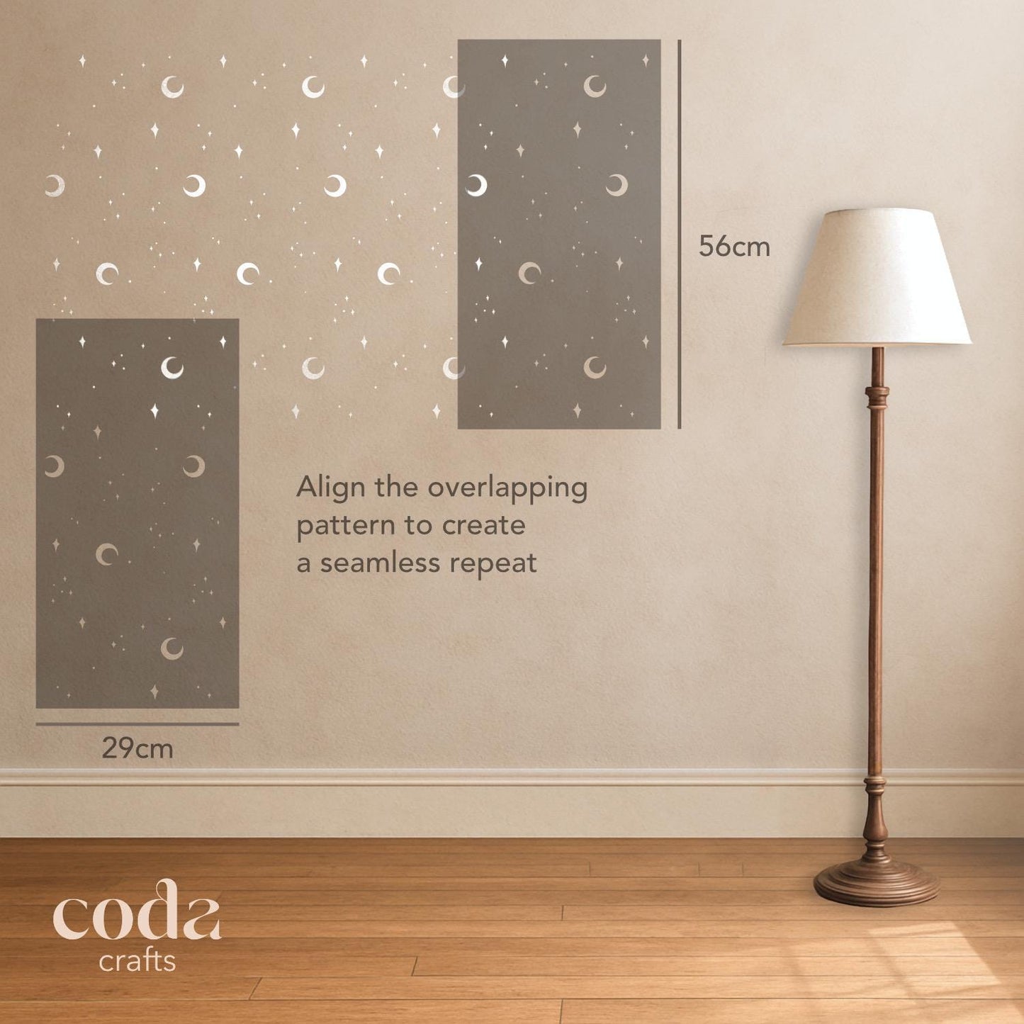 Celestial Moon & Star Stencil